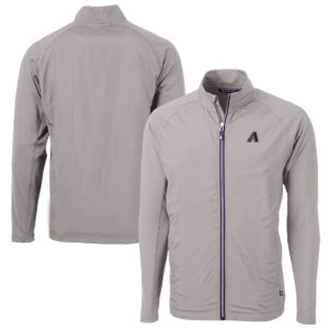 Men's Cutter & Buck Gray Arizona Diamondbacks Big & Tall Adapt Eco Knit Hybrid Recycled Raglan Full-Zip Jacket