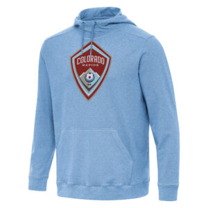 Men's Antigua Heather Sky Blue Colorado Rapids Cloud Pullover Hoodie
