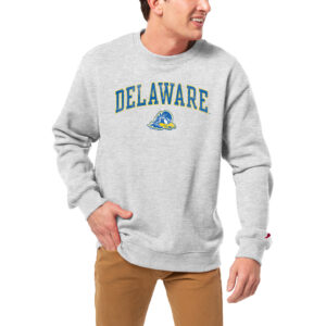 Men's League Collegiate Wear Heather Gray Delaware Fightin' Blue Hens Essentials 2.0 Fleece Pullover Sweatshirt