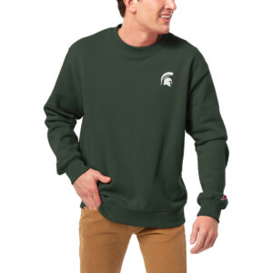 Men's League Collegiate Wear Green Michigan State Spartans Essentials 2.0 Fleece Pullover Sweatshirt