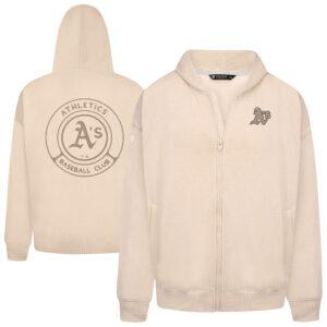 Men's Levelwear Khaki Athletics Uphill Oversized Full-Zip Hoodie