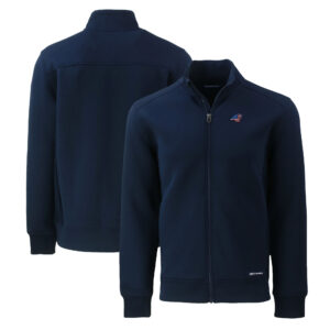 Men's Cutter & Buck Navy Carolina Panthers Big & Tall  Americana Roam Eco Recycled Full-Zip Jacket