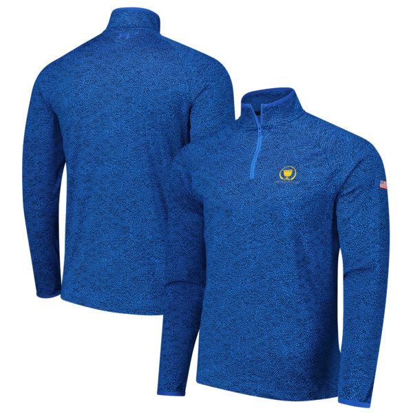 Men's Under Armour Blue Presidents Cup Team USA T2 Green Shellrix Print Raglan Quarter-Zip Top - Image 6