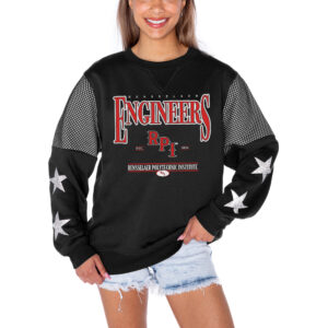 Women's Gameday Couture Black Rensselaer Polytechnic Institute Engineers Shining Spirit Fleece Pullover Sweatshirt