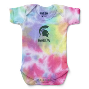 Newborn & Infant Chad & Jake  Michigan State Spartans Personalized Tie-Dye Bodysuit