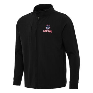 Men's Antigua Black UConn Huskies Regard Full-Zip Jacket