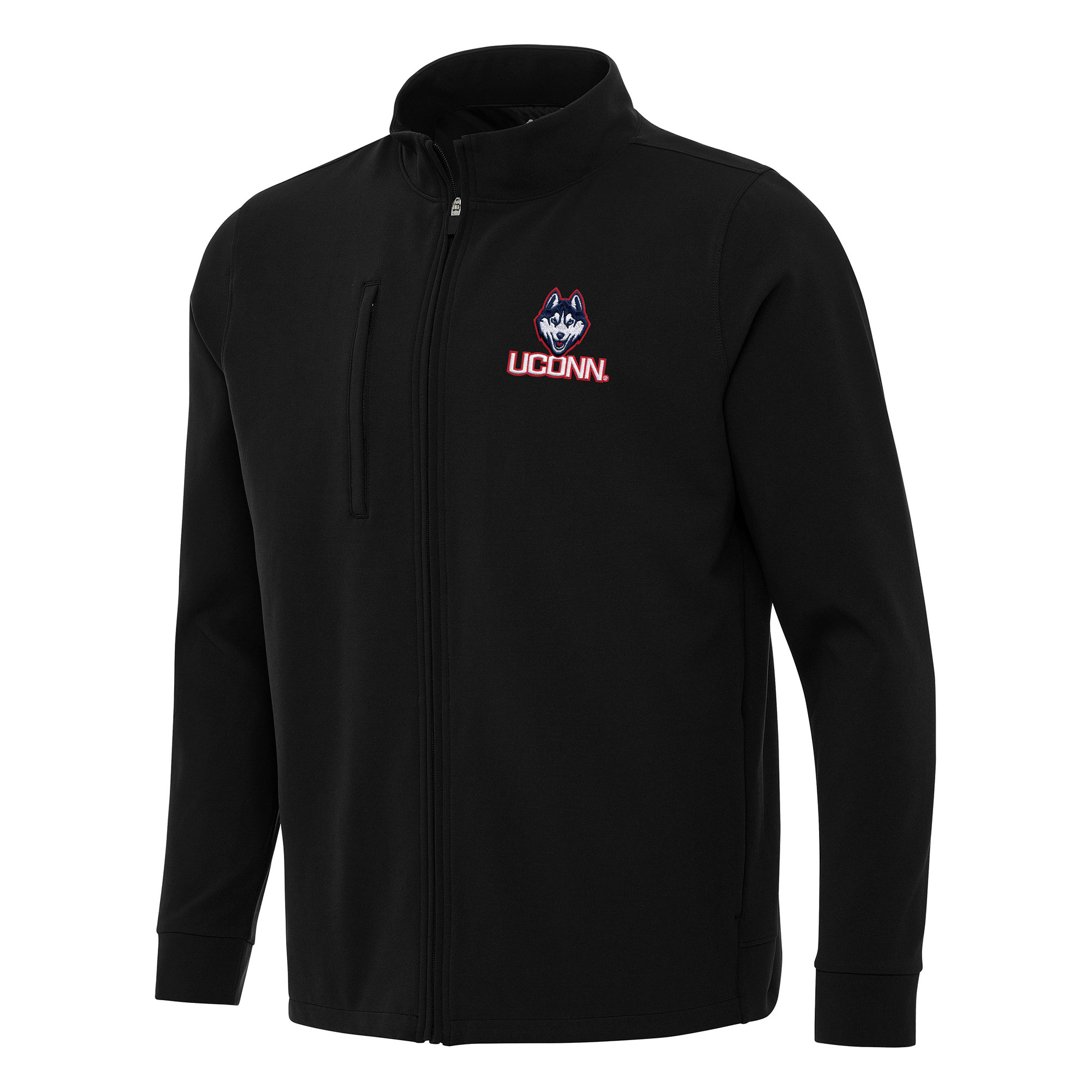 Men's Antigua Black UConn Huskies Regard Full-Zip Jacket