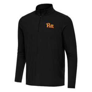 Men's Antigua Black Pitt Panthers Intent Quarter-Zip Top