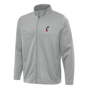 Men's Antigua Gray Cincinnati Bearcats Links 2 Full-Zip Golf Jacket