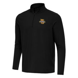 Men's Antigua Black Marquette Golden Eagles Intent Quarter-Zip Top