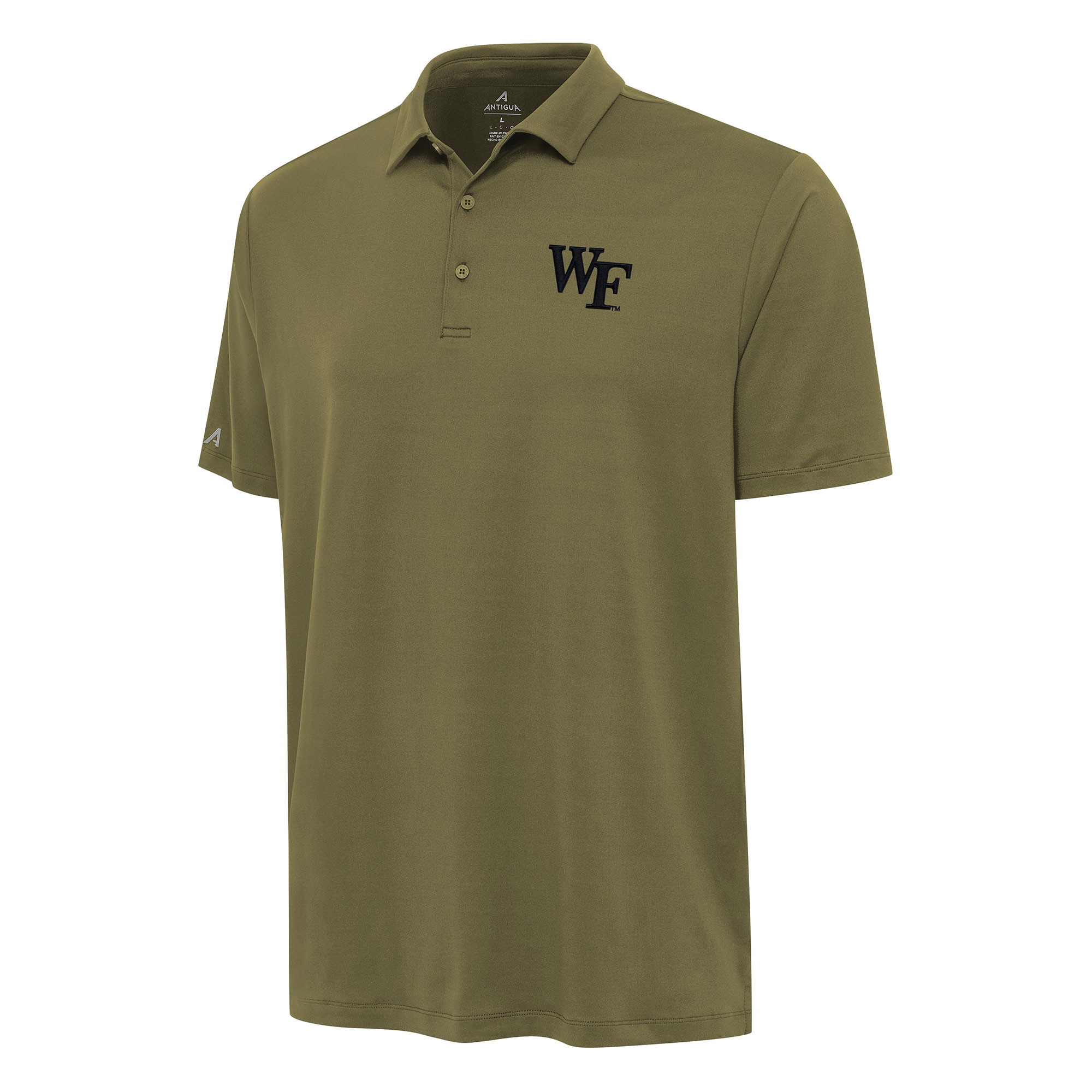 Men's Antigua Olive Wake Forest Demon Deacons Reprocess Polo