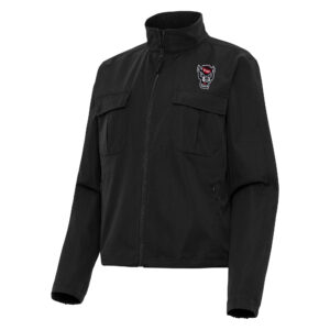 Women's Antigua  Black NC State Wolfpack Even Par Full-Zip Jacket
