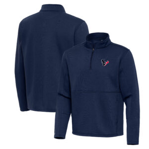 Men's Antigua Navy Houston Texans Twist Quarter-Zip Pullover Jacket