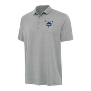 Men's Antigua Gray Charlotte Hornets Reprocess Polo