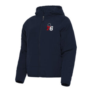Women's Antigua Navy Philadelphia 76ers Universe Full-Zip Puffer Jacket
