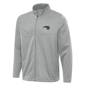 Men's Antigua Gray Orlando Magic Links 2 Full-Zip Golf Jacket