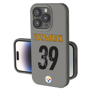 Keyscaper Minkah Fitzpatrick Gray Pittsburgh Steelers Ready Soft Touch iPhone Case
