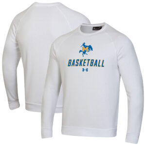 Men's Under Armour  White McNeese State Cowboys Raglan Basketball Rival Fleece Pullover Sweatshirt