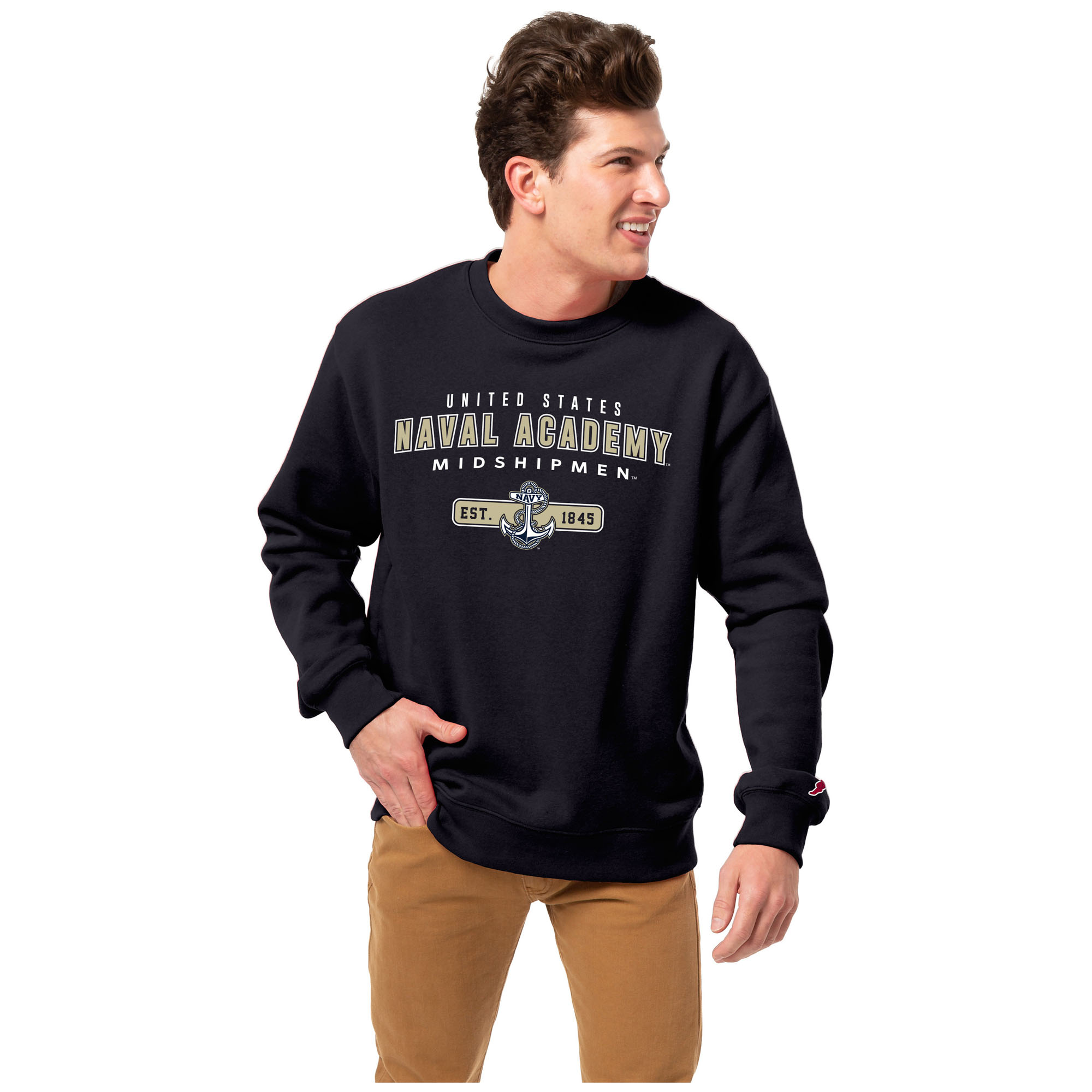 Men's League Collegiate Wear Navy Navy Midshipmen Essentials 2.0 Pullover Crewneck