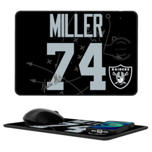Keyscaper Kolton Miller Las Vegas Raiders Wireless Charger and Mouse Pad