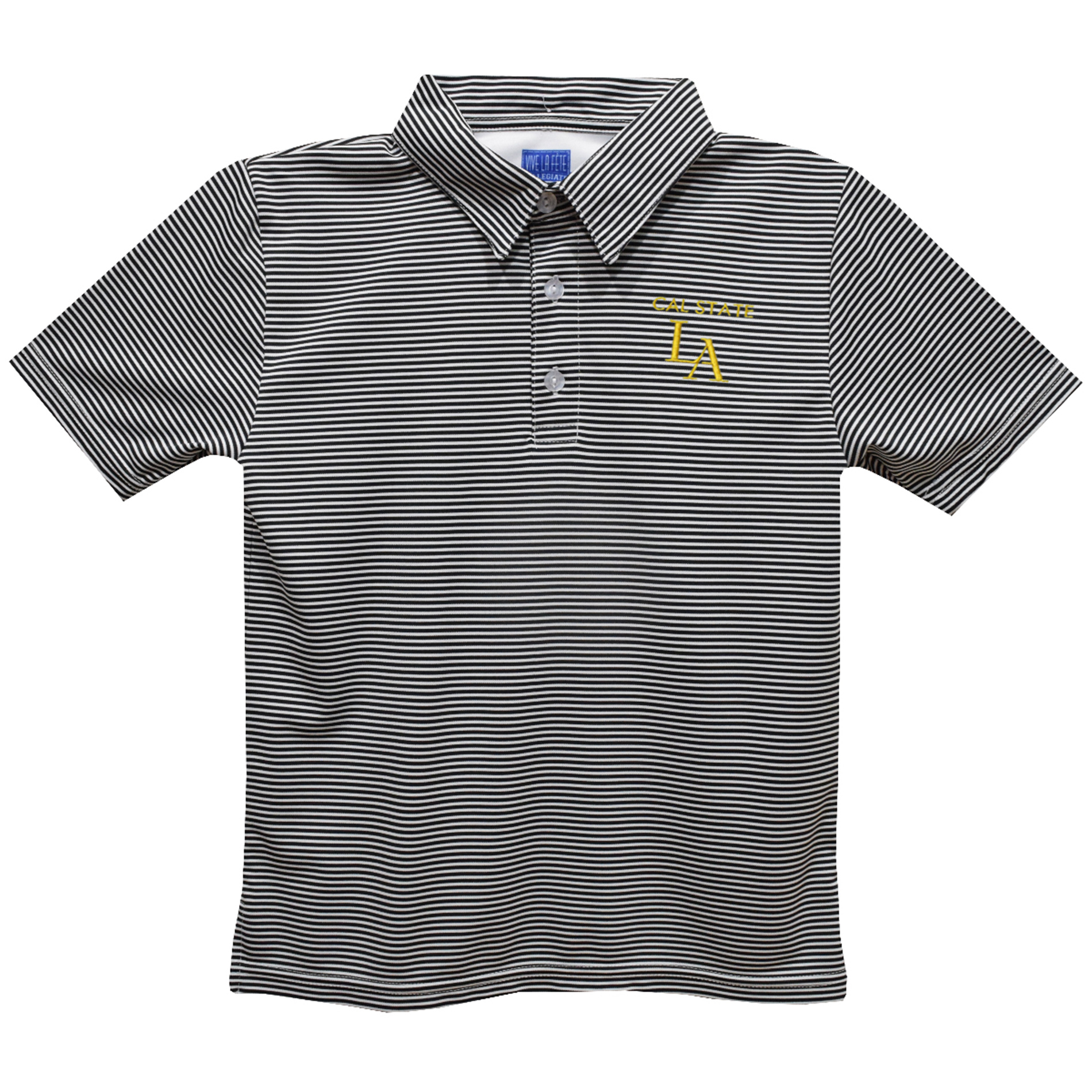 Toddler Vive La Fete Black Cal State L.A. Golden Eagles Pencil Stripe Polo