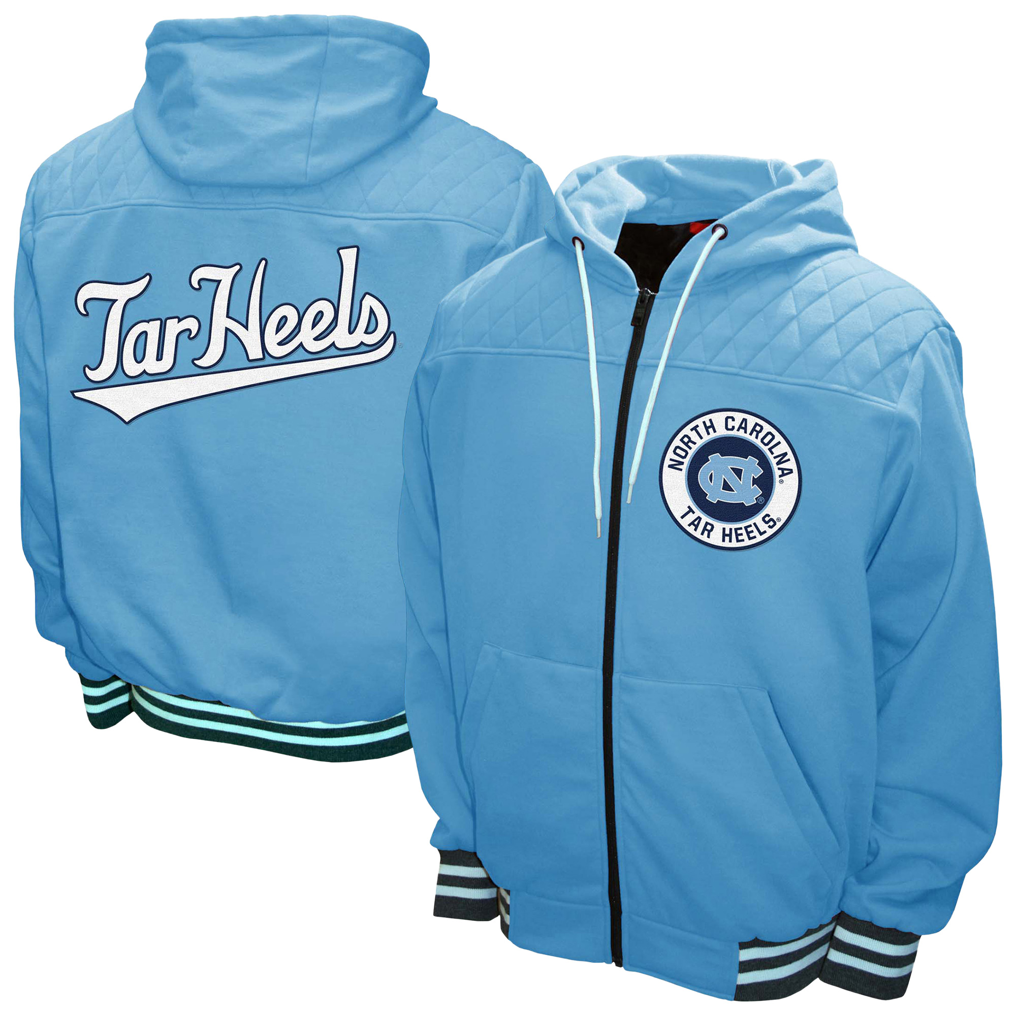Men's Franchise Club Carolina Blue North Carolina Tar Heels Walk-On Full-Zip Hoodie Jacket