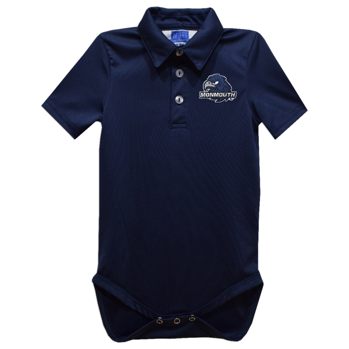 Infant Vive La Fete Navy Monmouth Hawks Polo Bodysuit