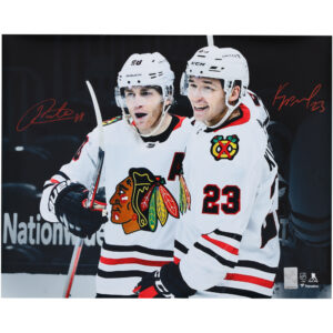 Patrick Kane and Philipp Kurashev Chicago Blackhawks Autographed 16" x 20" Spotlight Photograph