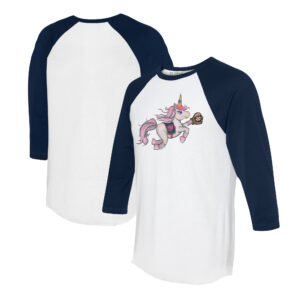 Unisex Tiny Turnip White/Navy Washington Nationals Unicorn 3/4-Sleeve Raglan T-Shirt