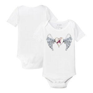 Infant Tiny Turnip White Atlanta Braves Angel Wings Bodysuit