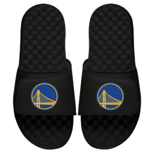Men's ISlide Black Golden State Warriors Personalized Primary Slide Sandals