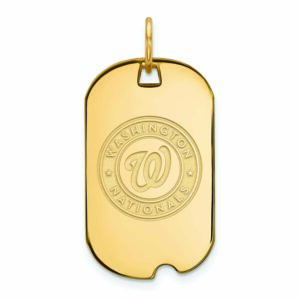 Women's Washington Nationals Gold-Plated Small Dog Tag Necklace