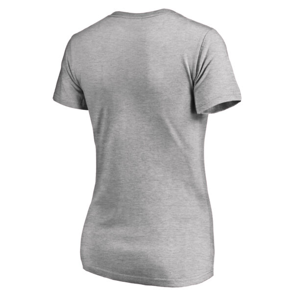 Women's Heather Gray Atlanta Falcons Victory Script V-Neck T-Shirt - Image 7