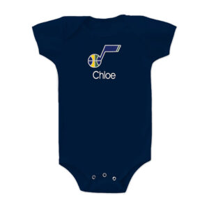 Infant Navy Utah Jazz Personalized Bodysuit