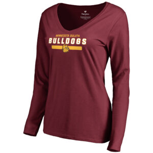 Women's Garnet Minnesota Duluth Bulldogs Team Strong Long Sleeve V-Neck T-Shirt
