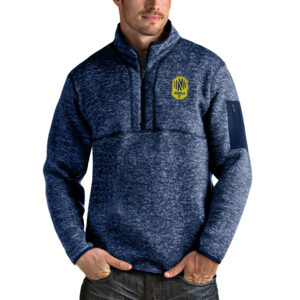 Men's Antigua Navy Nashville SC Fortune Quarter-Zip Pullover Jacket