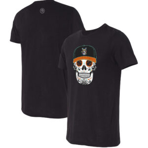 Men's Black Llamas de Hickory Copa de la Diversion Sugar Skull Tri-Blend T-Shirt