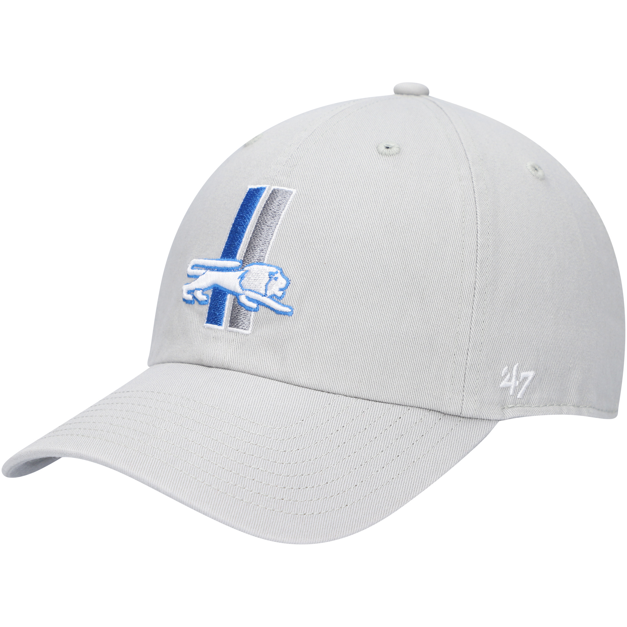 Men's '47 Gray Detroit Lions Clean Up Legacy Adjustable Hat - Image 2