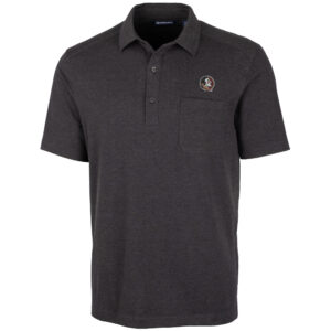 Men's Cutter & Buck Heather Black Florida State Seminoles Advantage Jersey Polo