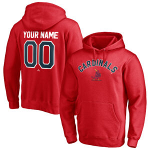 Men's Red St. Louis Cardinals Cooperstown Winning Streak Personalized Name & Number Pullover Hoodie