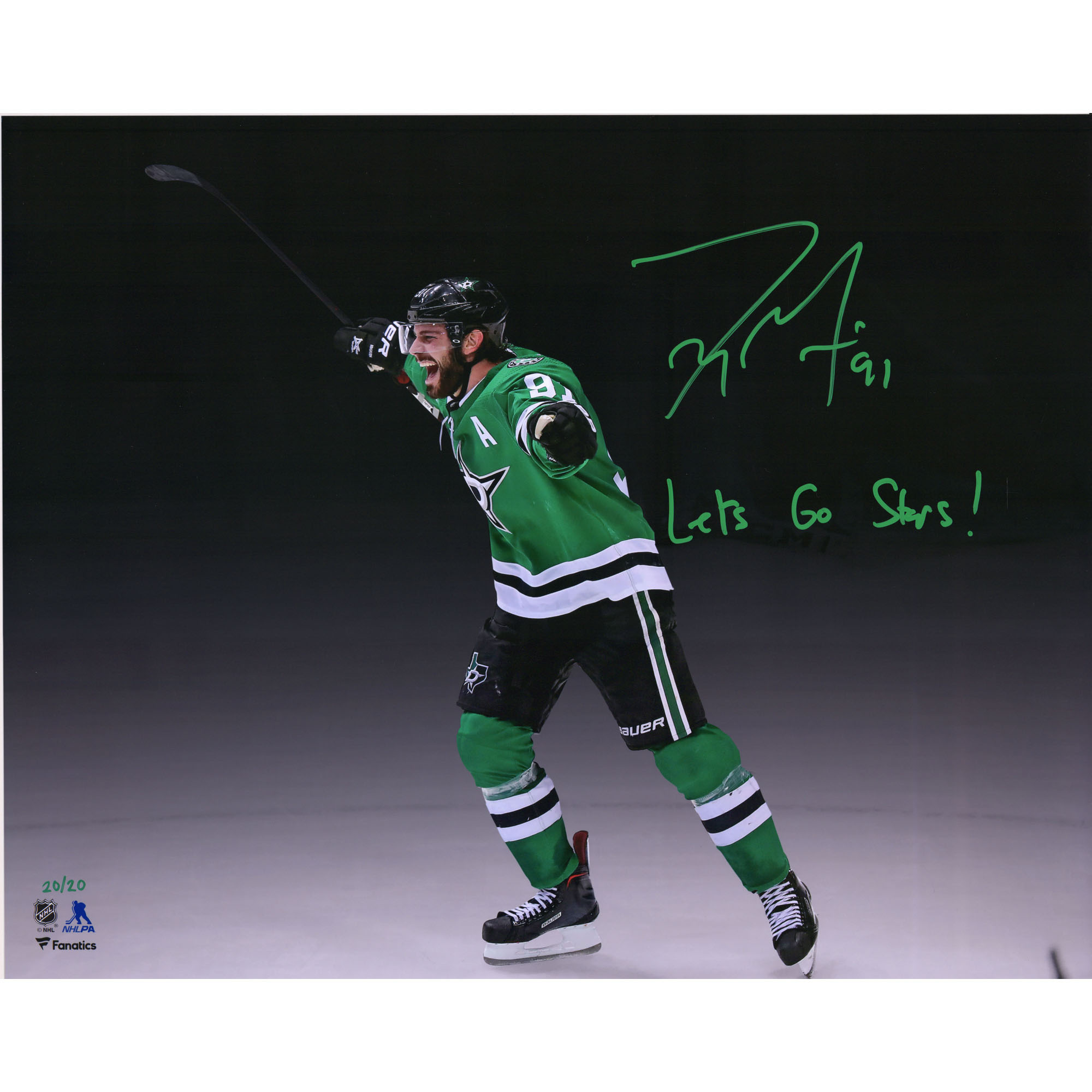 Tyler Seguin Dallas Stars Autographed 16" x 20" Goal Celebration Spotlight Photograph with "Let's Go Stars" Inscription - Limited Edition of 20