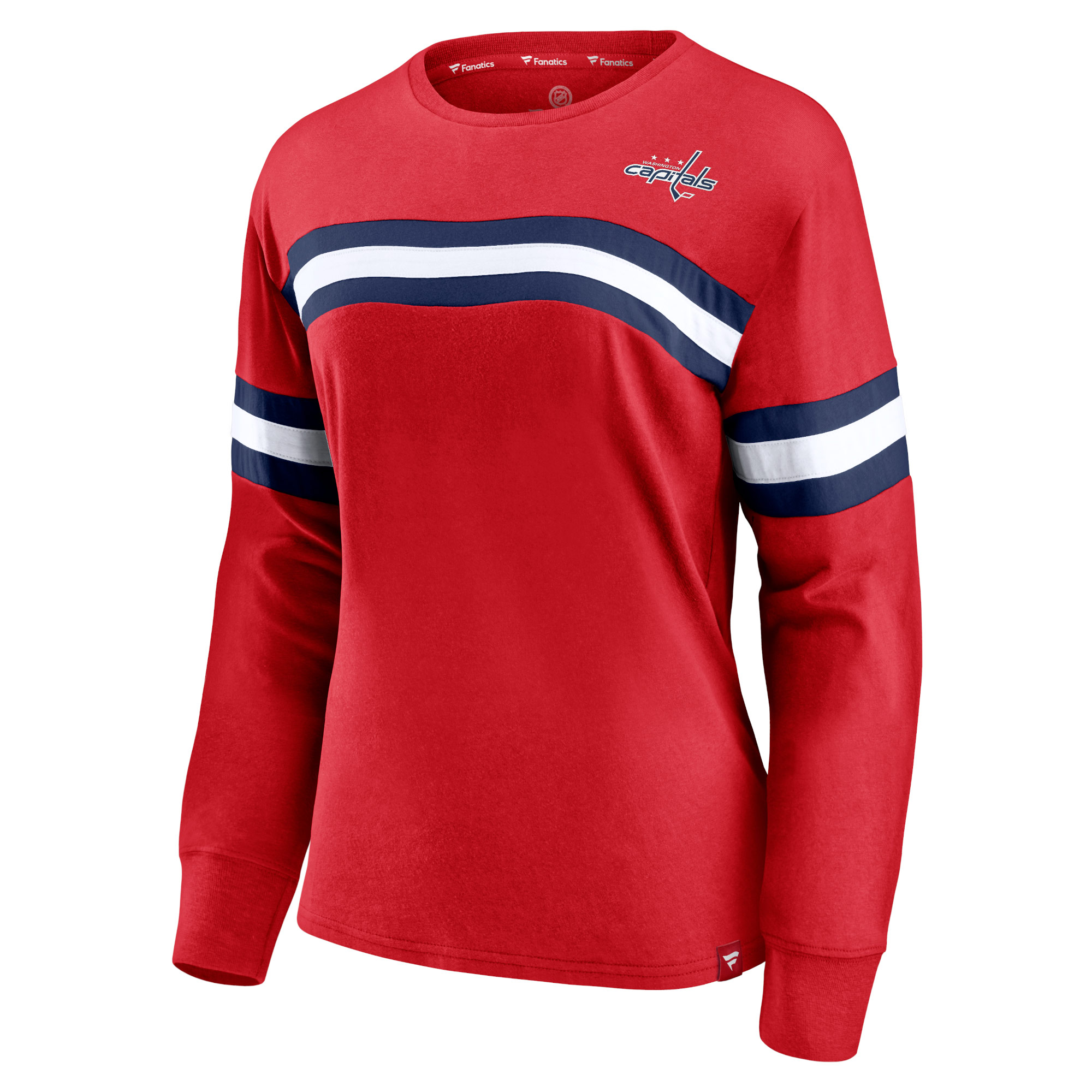 Women's Fanatics Red Washington Capitals Block Party Primary Logo Fashion Long Sleeve T-Shirt - Image 9