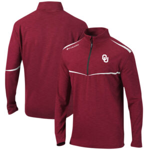 Men's Columbia Crimson Oklahoma Sooners Scorecard Quarter-Zip Jacket