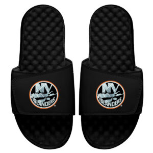 Youth ISlide Black New York Islanders Ice Clipping Mask Slide Sandals