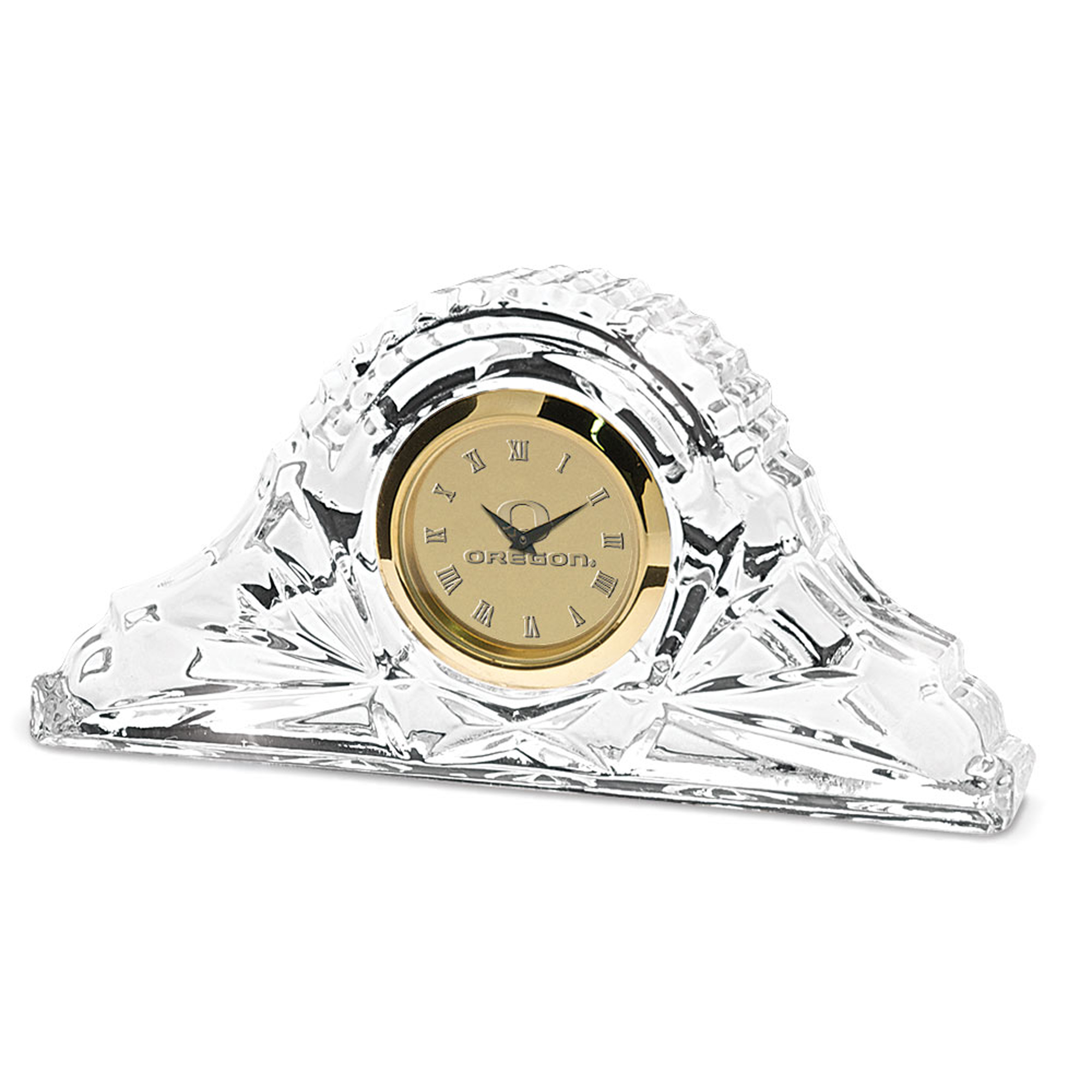 Gold Oregon Ducks Crystal Clock