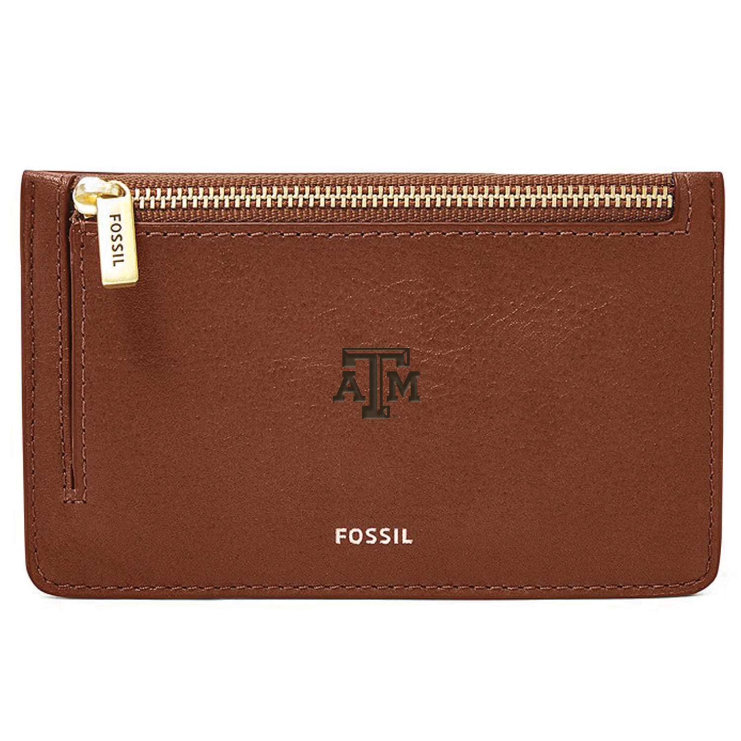 Women's Fossil Brown Texas A&M Aggies Leather Logan Card Case