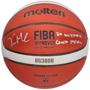Khris Middleton Team USA Autographed Molten Olympic Basketball with "20 Olympic Gold Medal" Inscription
