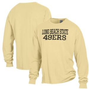 Men's ComfortWash Gold Cal State Long Beach The Beach Stack Garment Dyed Long Sleeve T-Shirt