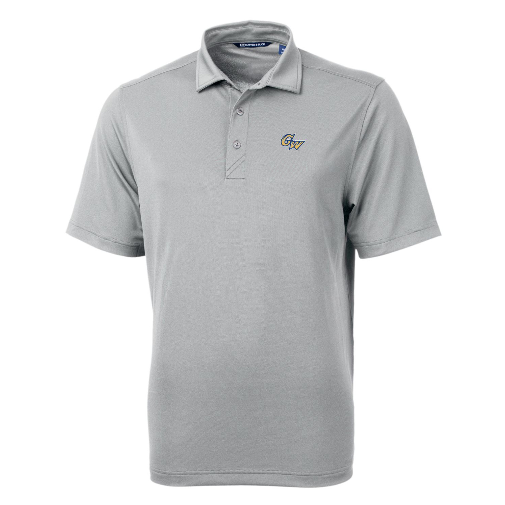 Men's Cutter & Buck Gray George Washington University Big & Tall Virtue Eco Pique Recycled Polo