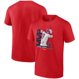 Men's Fanatics Shohei Ohtani Red Los Angeles Angels 2021 AL MVP T-Shirt